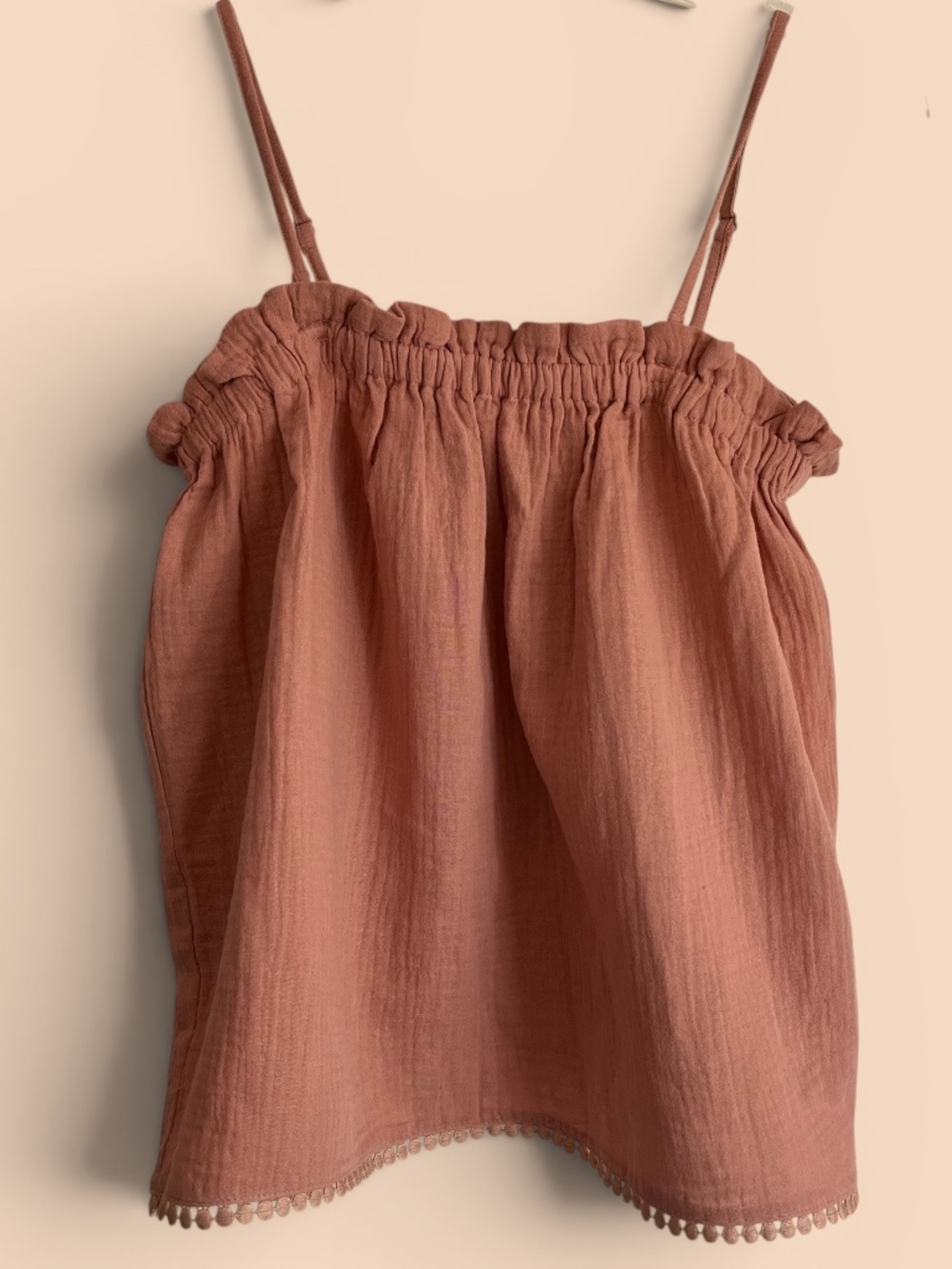 Wishlist Apparel Tawny Brown Gauze Tank Top Size S (est) NWT